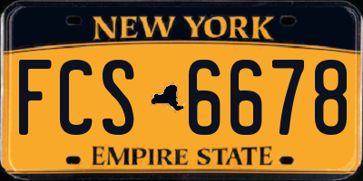 NY license plate FCS6678