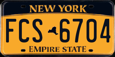 NY license plate FCS6704