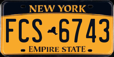 NY license plate FCS6743