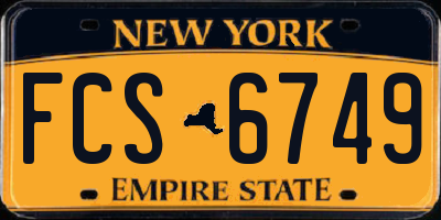 NY license plate FCS6749