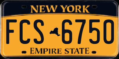 NY license plate FCS6750