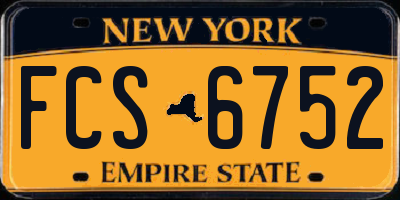 NY license plate FCS6752
