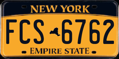 NY license plate FCS6762