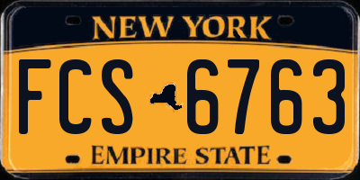 NY license plate FCS6763