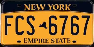 NY license plate FCS6767