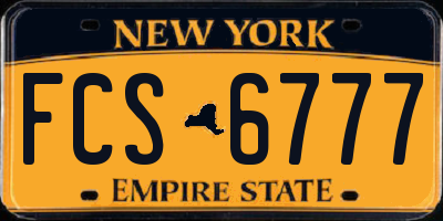 NY license plate FCS6777