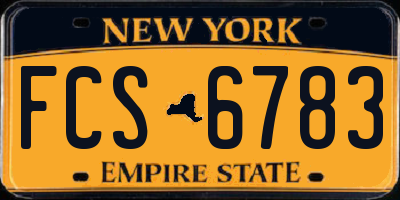 NY license plate FCS6783