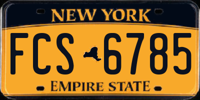 NY license plate FCS6785