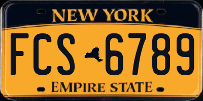 NY license plate FCS6789