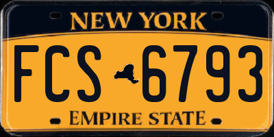 NY license plate FCS6793