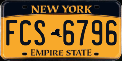 NY license plate FCS6796