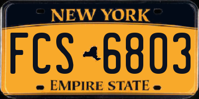 NY license plate FCS6803