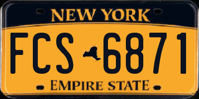 NY license plate FCS6871