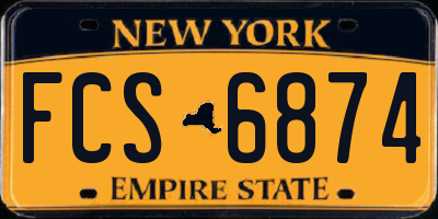 NY license plate FCS6874