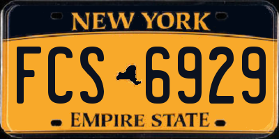 NY license plate FCS6929
