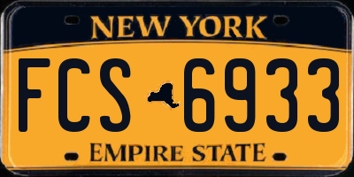 NY license plate FCS6933