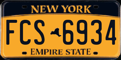NY license plate FCS6934