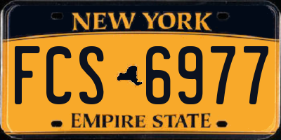 NY license plate FCS6977