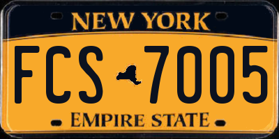 NY license plate FCS7005