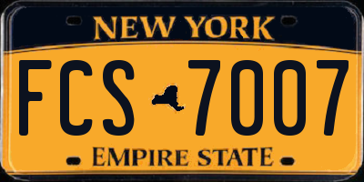 NY license plate FCS7007