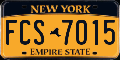 NY license plate FCS7015