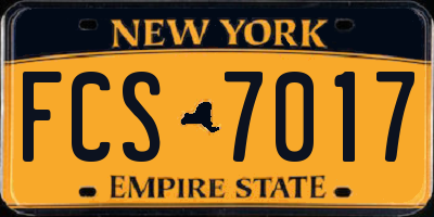 NY license plate FCS7017