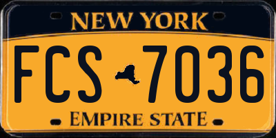NY license plate FCS7036