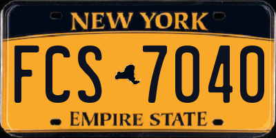 NY license plate FCS7040