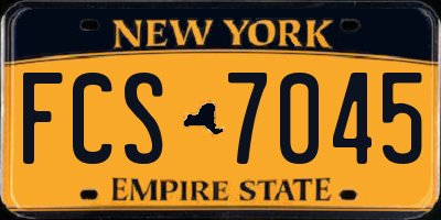 NY license plate FCS7045