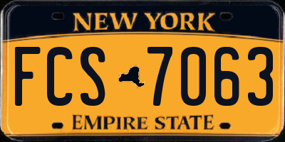 NY license plate FCS7063