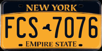 NY license plate FCS7076