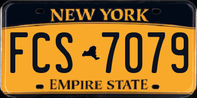 NY license plate FCS7079
