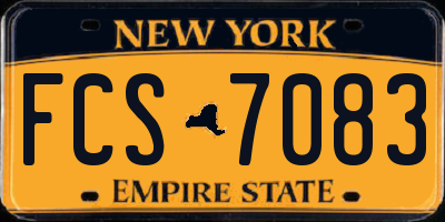 NY license plate FCS7083