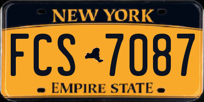 NY license plate FCS7087