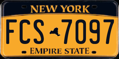 NY license plate FCS7097