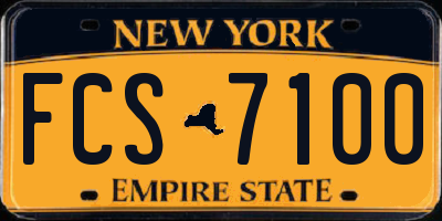 NY license plate FCS7100