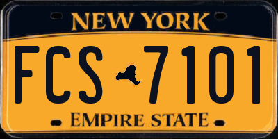NY license plate FCS7101