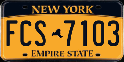 NY license plate FCS7103