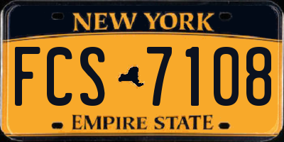 NY license plate FCS7108
