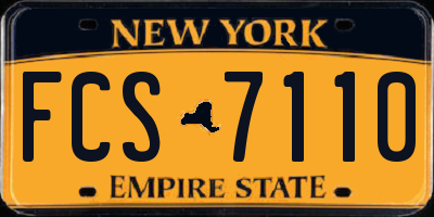 NY license plate FCS7110