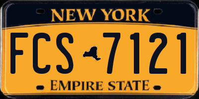 NY license plate FCS7121