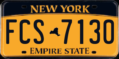 NY license plate FCS7130