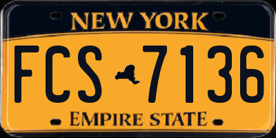 NY license plate FCS7136