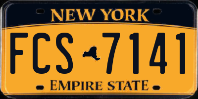 NY license plate FCS7141