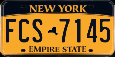 NY license plate FCS7145
