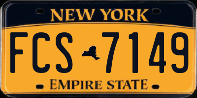 NY license plate FCS7149
