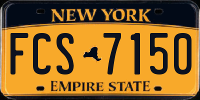 NY license plate FCS7150