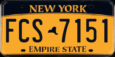 NY license plate FCS7151