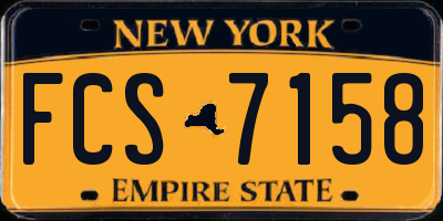 NY license plate FCS7158