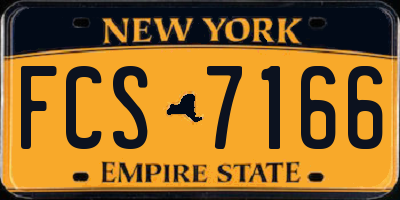 NY license plate FCS7166